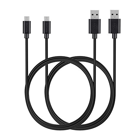 MaGeek (2-Pack)(6ft) Extra Long Micro USB Cable High Speed USB Charge and Sync Cord for Samsung, Nexus, LG, Motorola, Android Smartphones and More (Black)