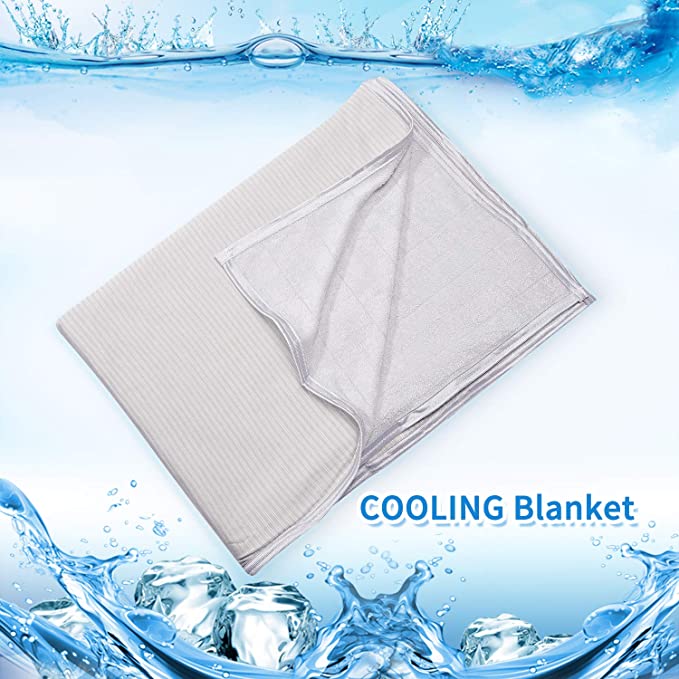 Cooling Throw Blanket Breathable Cooling Blanket, Cool Sleeping Blanket Lightweight Summer Air Conditioning Cool Blanket for Kids Teens Sofa Office, 55 x 75 Inches