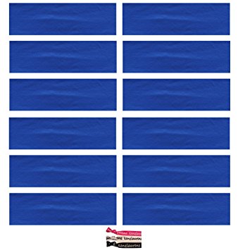 Kenz Laurenz Soft and Stretchy Elastic Cotton Headbands, (Pack of 12) - Blue
