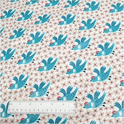 Polyurethane Laminate (PUL) Pre-Cut Fabric by The Meter. Waterproof and Breathable. Perfect for Cloth Diapers and Similar Projects. 1 Meter, French Birdies