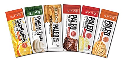 Paleo : Primal : InstaKetone : Protein Bars (Variety) 12 Bars (2 ea) Low Net Carb (Gluten Free : Keto)