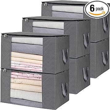 Storage Clothes Bins Closet Bags: Large Containers Organizer Bag Boxes Clothing Bin Box Container Organization for Organizing Blanket Cloth Comforter Pillow Sheet Sweater and Storage Totes Organizers With Lids Zipper, Foldable Fabric Bedroom Totes