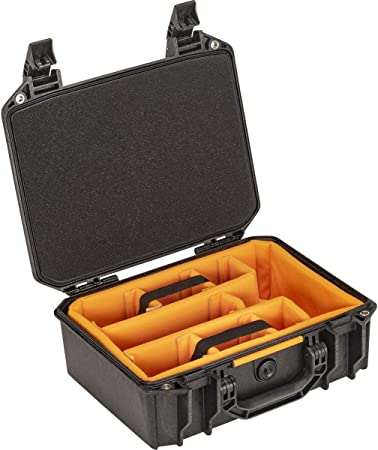 Pelican Vault V200 Multi-Purpose Hard Case with Padded Dividers for Camera, Drone, Equipment, Electronics, and Gear (Black)