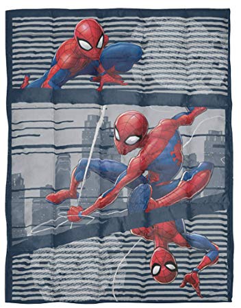 Jay Franco Marvel Spiderman Web Weighted Blanket 4.5 lbs - Measures 36 x 48 inches, Kids Bedding - Fade Resistant Super Soft Velboa - (Official Marvel Product)