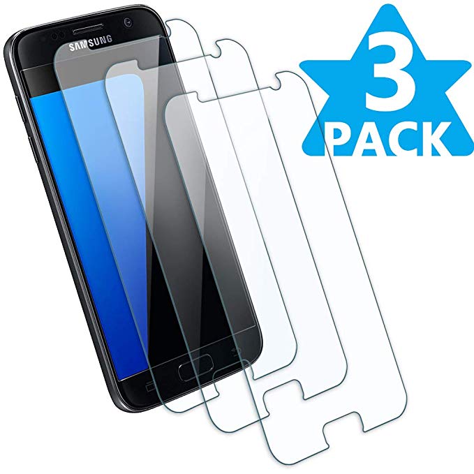 [3Pack] Galaxy S7 Tempered Glass Screen Protector [Case Friendly] [9H Hardness] [Scratch Proof] Screen Protector Compatible with Samsung Galaxy S7