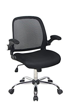 Bonum Ergonomic Mid-Back Mesh Fabric Swivel Office Chair, Seat Height Adjustable Desk Chair with armrest,Black