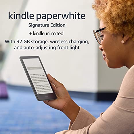 Kindle Paperwhite Signature Edition (32 GB) – With a 6.8" display, wireless charging, and auto-adjusting front light – Without Lockscreen Ads  3 Months Free Kindle Unlimited (with auto-renewal) – Agave Green