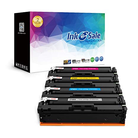 INK E-SALE Compatible Toner Cartridge Replacement for HP CF400X ( Black,Cyan,Magenta,Yellow , 4-Pack )