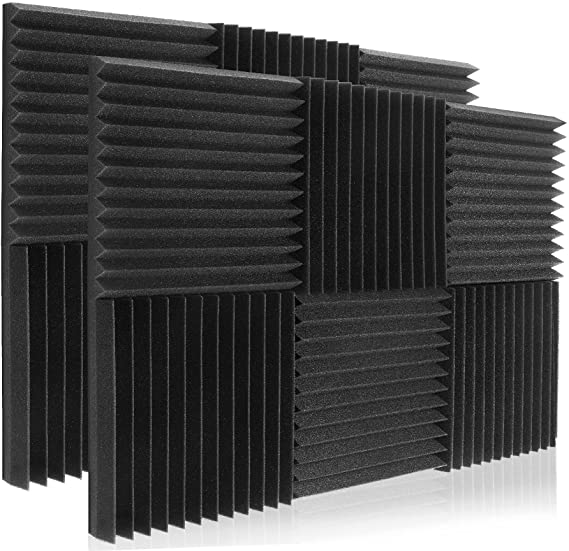 Acoustic Foam Panels 12 Pack 2x12x12In Sound Proof Padding Soundproofing Studio Foam Wedges (12 Square Feet)