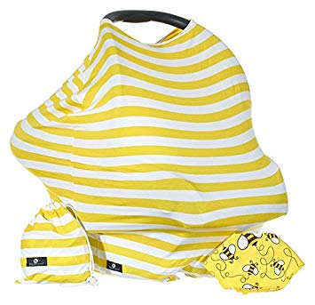Baby Benjamin Convertible Nursing Cover Up for Breastfeeding – Baby Gift Bundle with Bib   Bag - Yellow