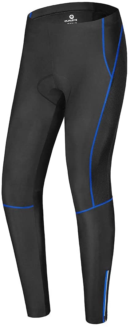 qualidyne Men's Cycling Bike Pants 3D Padded Winter Thermal Cycling Tights Compression Outdoor Riding Bicycle Leggings