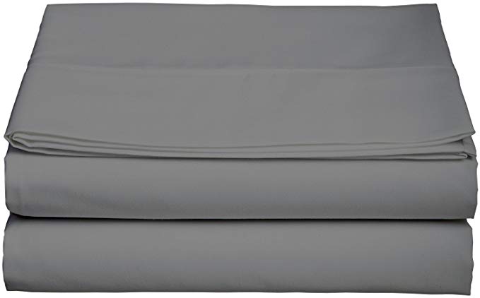 King/Cal King Size Flat Sheet Double Brushed Microfiber Top Sheet Only - Soft, Hypoallergenic, Wrinkle, Fade, and Stain Resistant (King, Dark Grey)