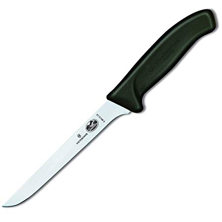 Victorinox Boning, 6" Straight, Narrow, Flexible, Black Fibrox Pro Handle