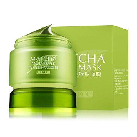 MATCHA Green Tea Facial Mud Mask, Organic Jiangsu Green Tea Matcha Face Mask, Improves Complexion, Anti-Aging, Detoxifying, Antioxidant, Moisturizer, Anti-Acne