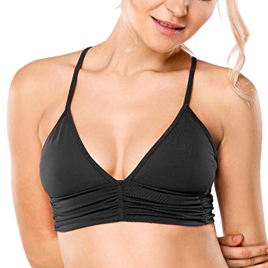 CRZ YOGA Women's Light Support Comfort Wirefree Yoga Bra Everyday Bra Top