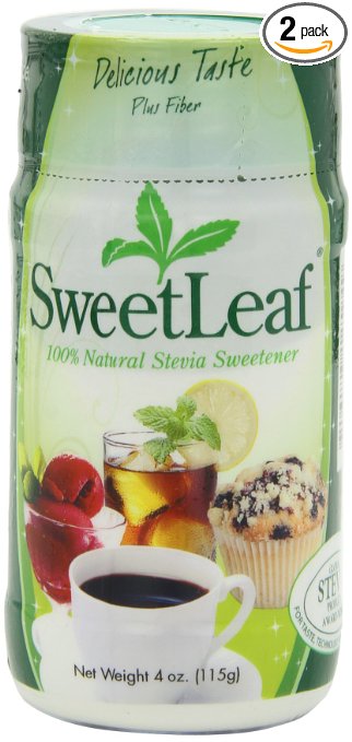 SweetLeaf Stevia Powder 4-Ounce Shaker Jars Pack of 2