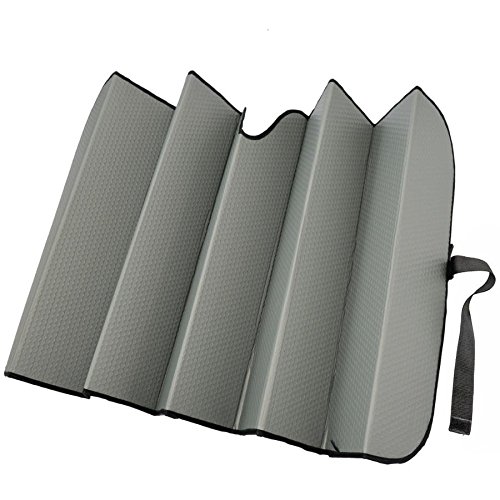 Motor Trend Front Windshield Sunshade - Gray Jumbo Accordion Folding Auto Shade for Car Truck SUV 66" x 27"