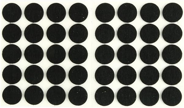 uxcell Furniture Pads Round Self-Stick Non-Slip Anti-Scratches Felt Pads Floors Protector 15mm Dia 40pcs for Home Black