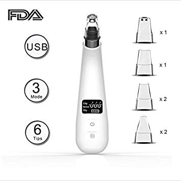 Blackhead Remover Vacuum,CYQBD Blackhead vacuum Facial Pore Cleaner Electric Acne Comedone Extractor Kit LED Display Blackhead Remover with USB & 6 Suction Heads