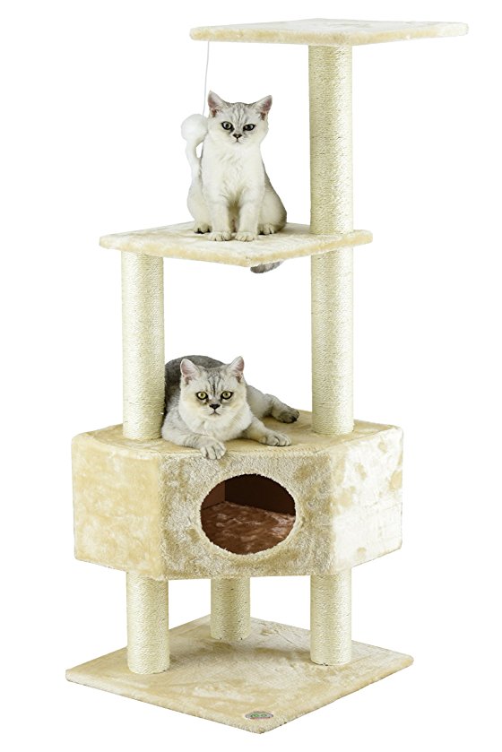 Go Pet Club F32 51-Inch Cat Tree Condo Furniture, Beige