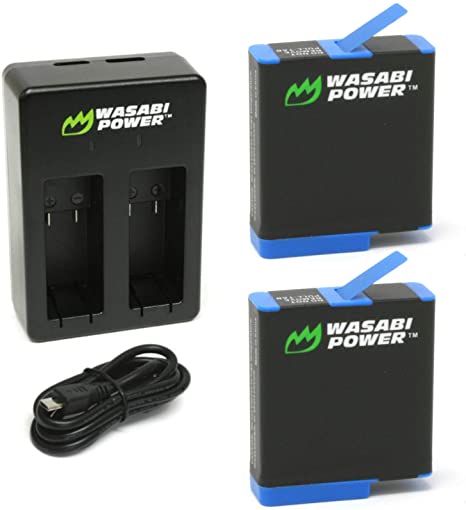 Wasabi Power Battery (2-Pack) and Dual Charger for GoPro Hero 8 Black (All Features Available), Hero 7 Black, Hero 6 Black, Hero 5 Black, Hero 2018, Fully Compatible with Original (KIT-BB-HERO8)