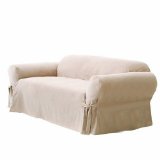 Green Living Group Chezmoi Collection Soft Micro Suede CouchSofa Cover Slipcover with Elastic Band Under Seat Cushion Sand