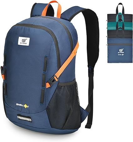 SKYSPER Lightweight Hiking Backpack - 20L Small Travel Backpack Packable Back Packs Water Resistant Hiking Backpacks for Women Men(Darkblue)