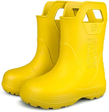 OutdoorMaster Kids Toddler Rain Boots, Lightweight, Easy to Clean for Boys Girls