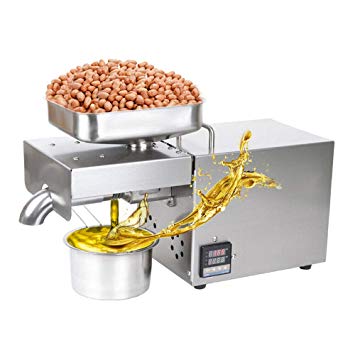 Automatic Nut Seeds Olive Oil expeller Kitchen Oil Press Machine Electric Automatic Oil Press Extractor for Avocado Coconut Flax Peanut Castor Hemp Perilla Seed Canola Sesame Commercial Grade 2000W