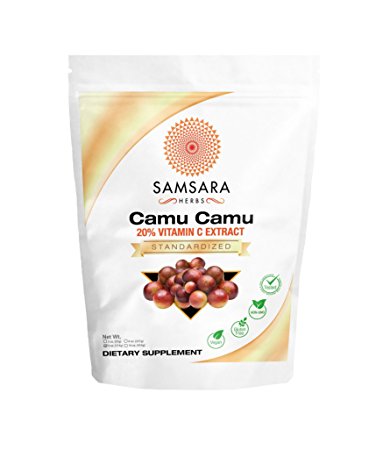 Camu Camu Extract Powder (4oz / 114g) 4:1 Concentrated Extract | Equivalent to 456g Raw Powder | Best Natural Vitamin C Source - 20-25% Vitamin C