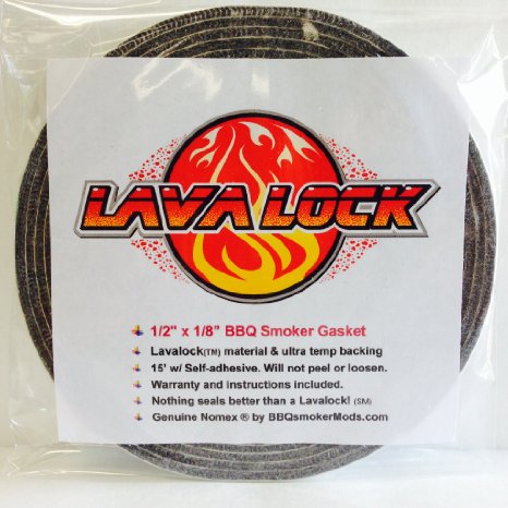Grey LAVALOCK 1/2" x 1/8" High Temp Premium BBQ smoker gasket Nomex, self stick by BBQgaskets