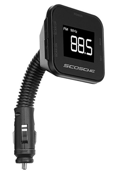 Scosche FMTD3R Digital FM Transmitter with Flex Neck and Digital Display- for iPods, iPhones, ipads, MP3 Players, Smartphones, and Tablets