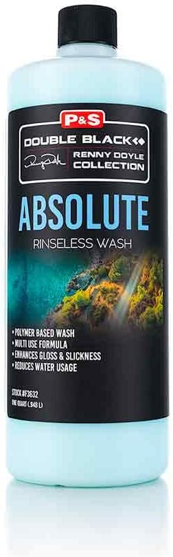 P&S Professional Detail Products - Absolute Rinseless Wash - Premium Soap Alternative; Unique Polymers Encapsulate and Emulsify Dirt; Softens Water; Safe on Paint, Coatings, Wraps, PPF (1 Quart)