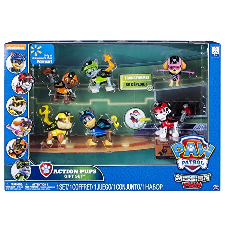 Paw Patrol Mission Paw Action Pups Gift Set with Chase, Marshall, Rubble, Skye, Zuma, and Rocky