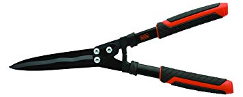 Black Decker BD1204 22.5-Inch Compound Action Wavy Blade Hedge Shears, Black/Orange