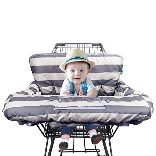 DODO NICI Shopping Cart Cover for Baby boy Girl, fit Cellphone Carrier-Bottle Strap, Reversible Gprocery Cart Cushion Liner, Infant High Chair Cover, Large