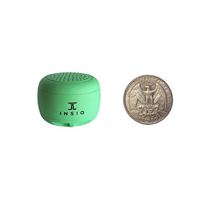 World's Smallest Portable Bluetooth Speaker - Great Audio Quality for its Size - 30  Feet Range - Photo Selfie Button Answer Phone Calls Compact Compatible with Latest Phone Software (Green)