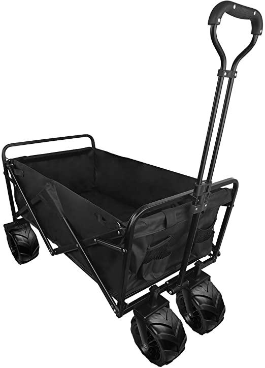 Collapsible Folding Outdoor Wagon Cart with Wheels Utility Portable Collapsible Outdoor Folding Camping Cart Picnic and Yard Work Cart Garden Carts Heavy Duty Hand Cart Support 165 lbs