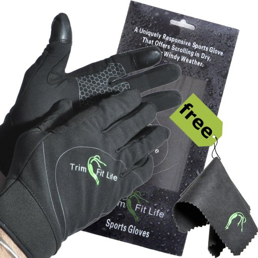 SportyGlove-Top Rated Windproof Breathable Water Resistant Running Gloves for Women and Men. Perfect for All Sports Outdoors & Best Touch Screen Feeling When Texting on Smartphone or Tablets