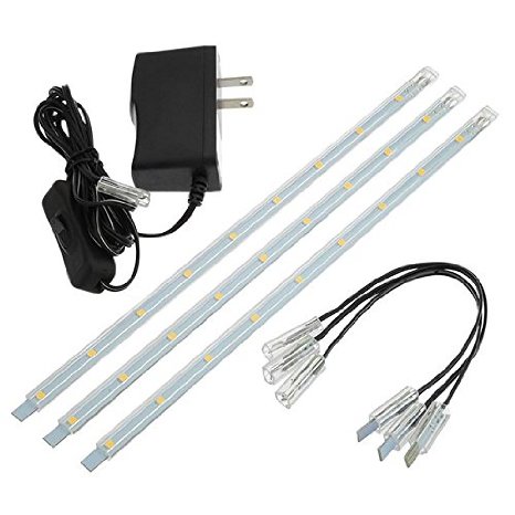 LEDwholesalers Linkable Under Cabinet Light Set of 3x 10-inch LED Strips 1977WW