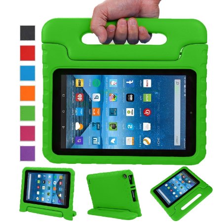 Fire 7 case,Fire 7 2015 Case, Anken Kids Shock Proof Convertible Handle Light Weight Super Protective Stand Cover for Amazon Fire Tablet (7 inch Display, 2015 Release Only), GREEN