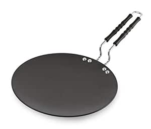 Cello Hard Anodized Aluminium Concave/Paratha/Roti Tawa (28cm), Black (3MM Thickness)