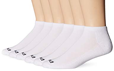 PEDS Men's 6 Pack Cushion No Show Socks with Coolmax