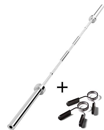 TNP Accessories 5ft 6ft 7ft Feet Olympic Bar Weight Lifting Barbell Bars With Spring Collars