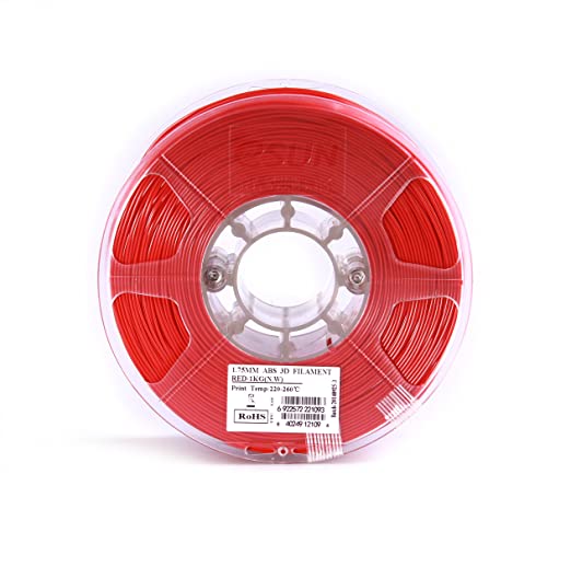 eSUN 1.75mm Red ABS 3D Printer Filament 1kg Spool (2.2lbs), Red