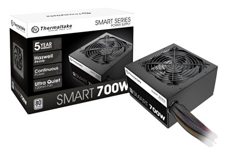 Thermaltake SMART 700W Continuous Power ATX 12V V2.3 / EPS 12V 80 PLUS Active PFC Power Supply PS-SPD-0700NPCWUS-W