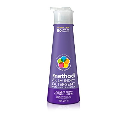 Method Concentrated Laundry Detergent with Pump, Lavender Cedar, 20 Ounce, 50 Loads