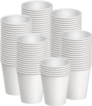 Axe Sickle 300 Pcs 8 Oz Disposable Paper Cups, Hot and Cold Beverage Drinking Cup for Coffee, Water, Juice for Party, Picnic,Travel,and Events