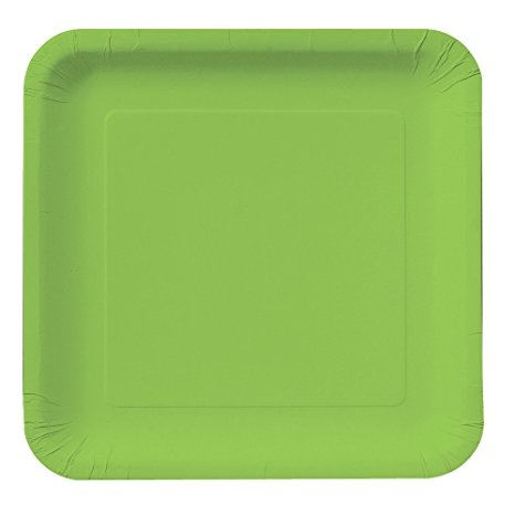 Creative Converting Touch of Color 18 Count Square Paper Lunch Plates, Fresh Lime
