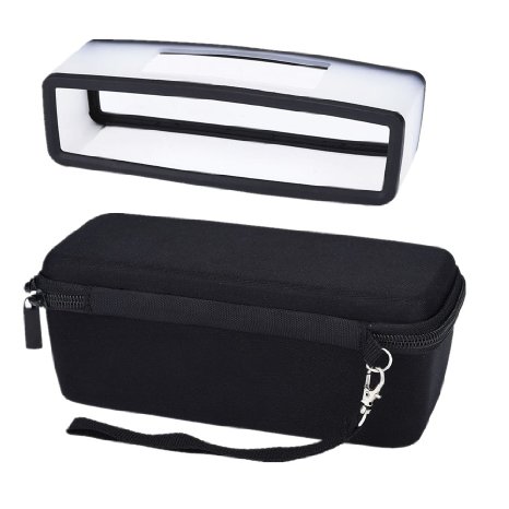 Mudder Hard Travel Carrying Case with Black Soft Cover for Bose Soundlink Mini I and Mini II Bluetooth Speaker